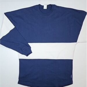 Spirit Jersey Men's Blue White Colorblock Long Sleeve Sweatshirt Top Small NWOT